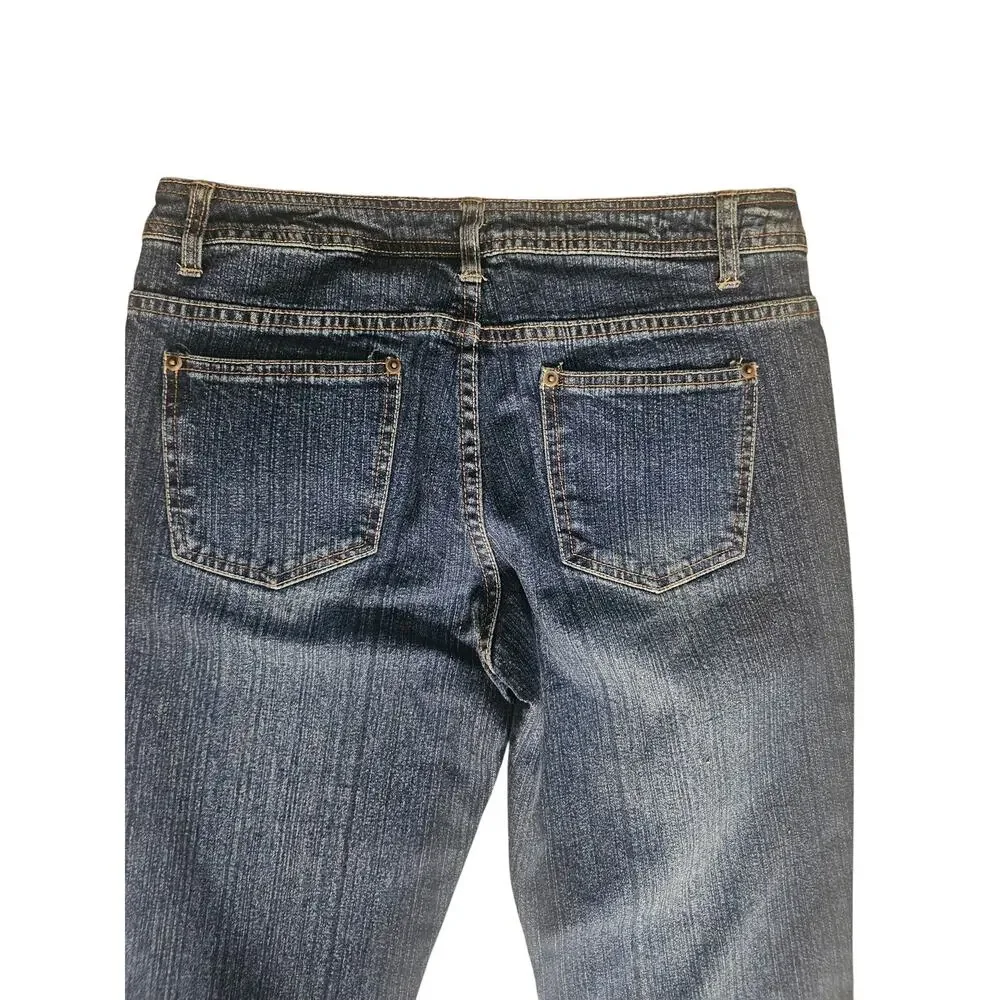 Vintage Willi Smith Floral Embroidered Jeans Size 8 Bootcut - Picture 7 of 8